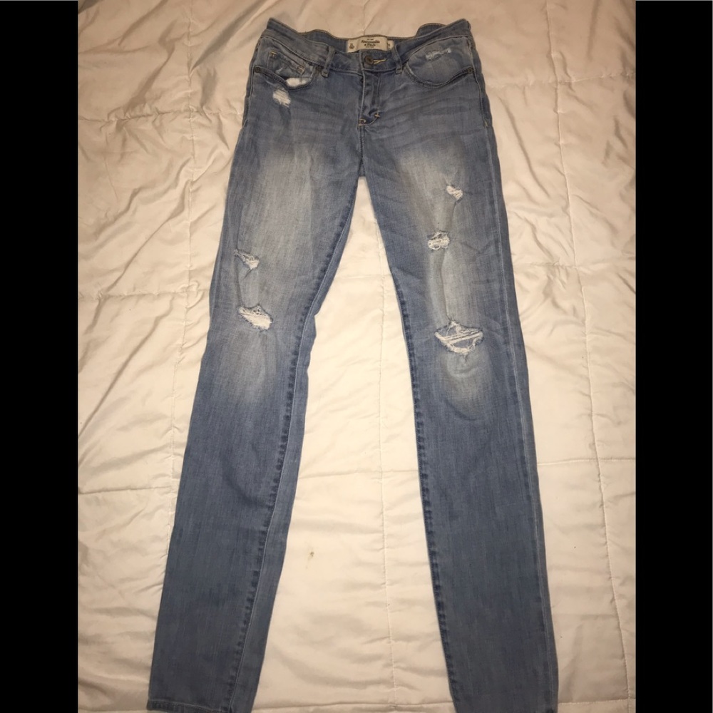 Ripped Blue Skinny Jeans
